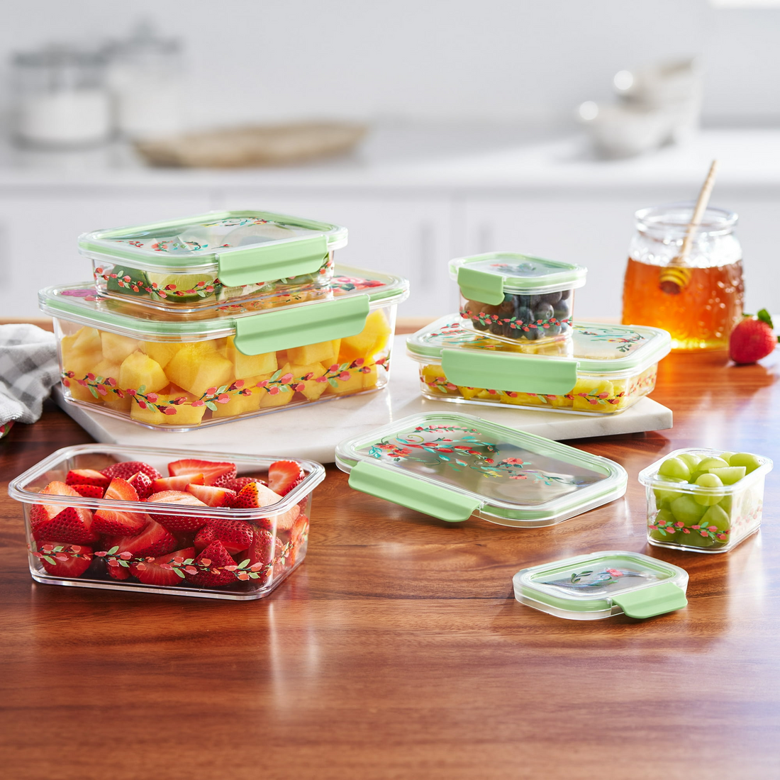 (2 pack) Painted Meadow Rectangle Tritan Food Storage Containers with Tritan Lid. Set of 6, 12 Pieces